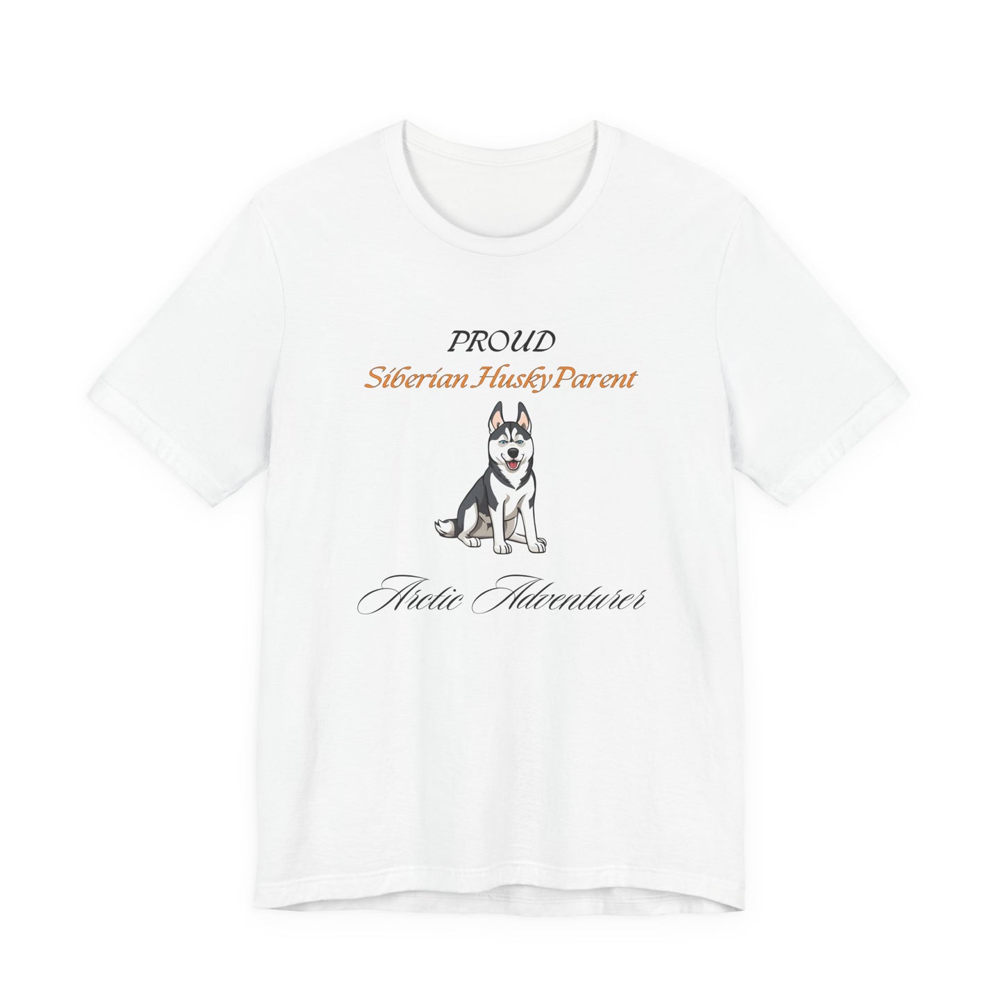 Proud Siberian Husky Parent t-shirt in Yellow, front view