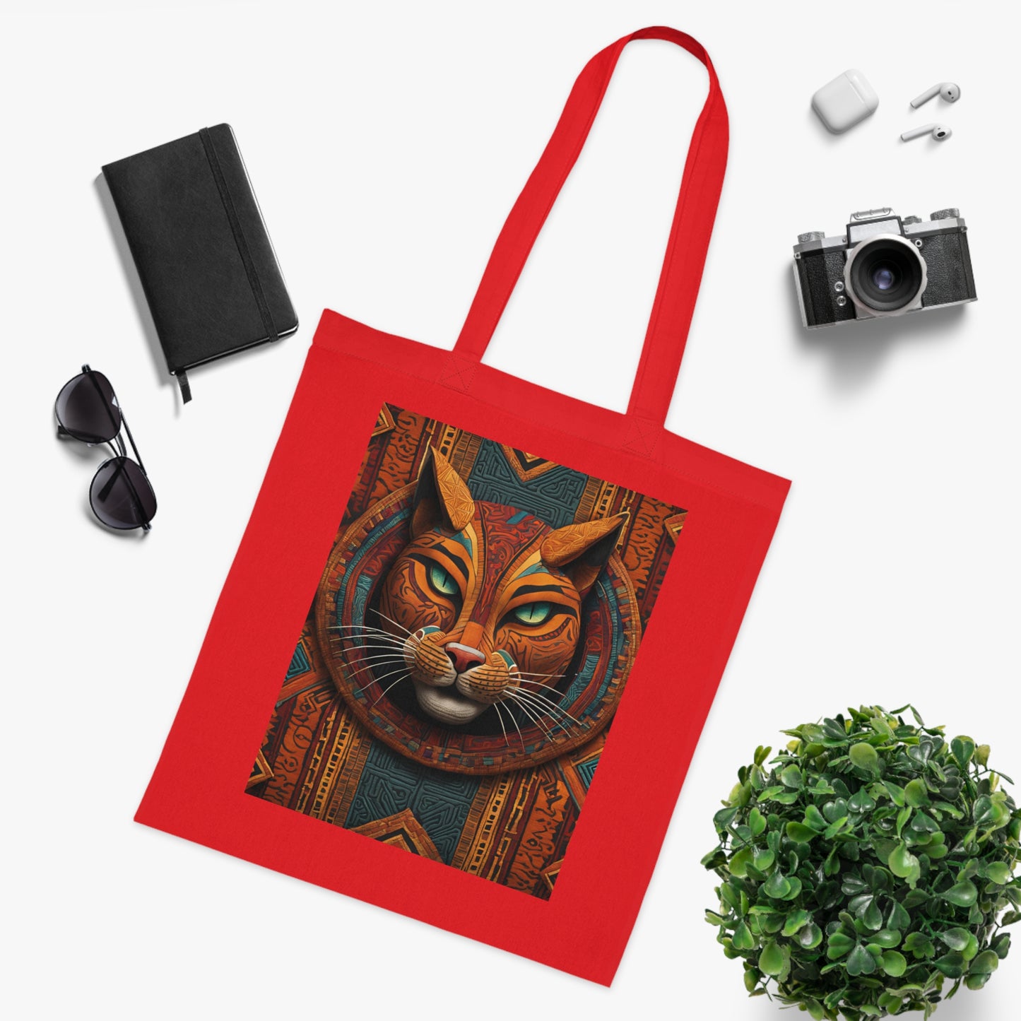 Egyptian Cat Cotton Tote Bag