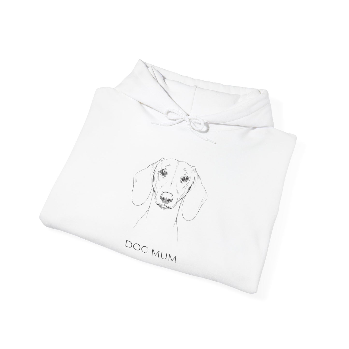 Dachshund Dog Mum Hoodie — Minimalist Line Art Unisex Pullover