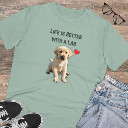 "LIFE IS BETTER WITH A LAB" Organic T-shirt - Unisex by sniffwagglenwalk™ - Sniff Waggle And Walk