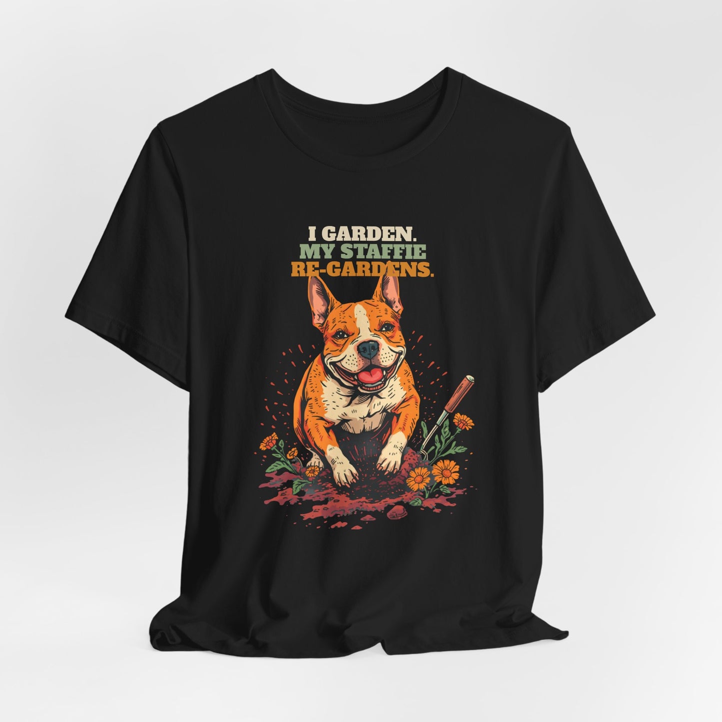 Staffie mum gift gardening tee