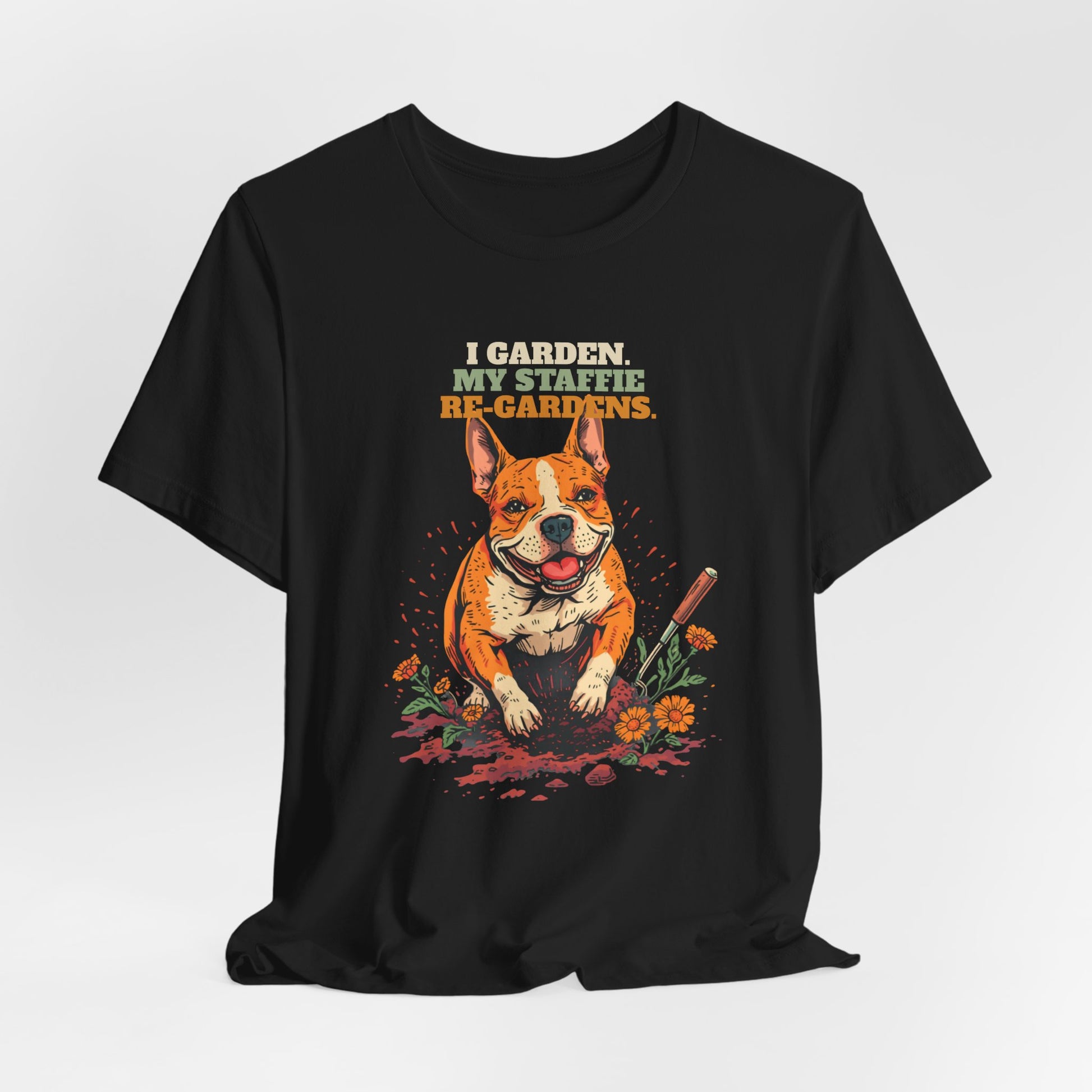Staffie mum gift gardening tee