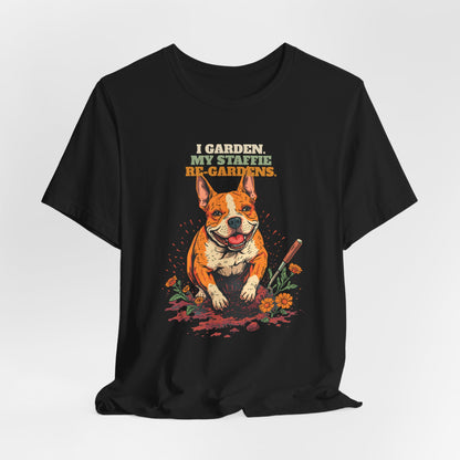 Staffie mum gift gardening tee