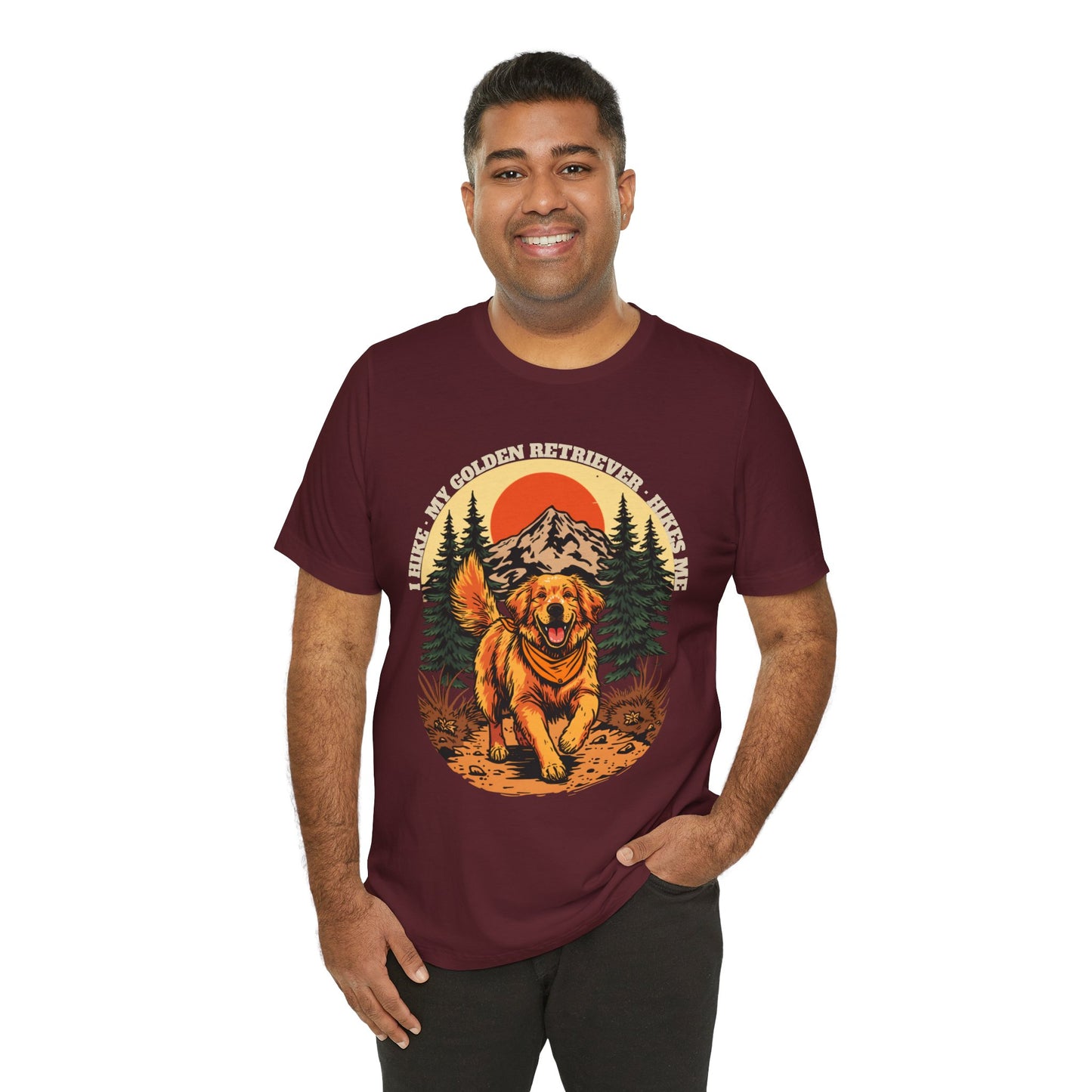 Golden Retriever hikes me funny hiking tee — SniffWaggleNWalk