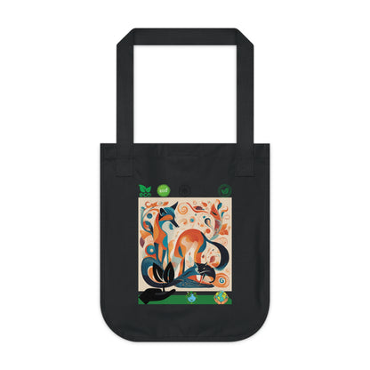 Organic Tote Bag - Eco Friendly Dog in Forest Art Design-Sniffwaggleandwalk™