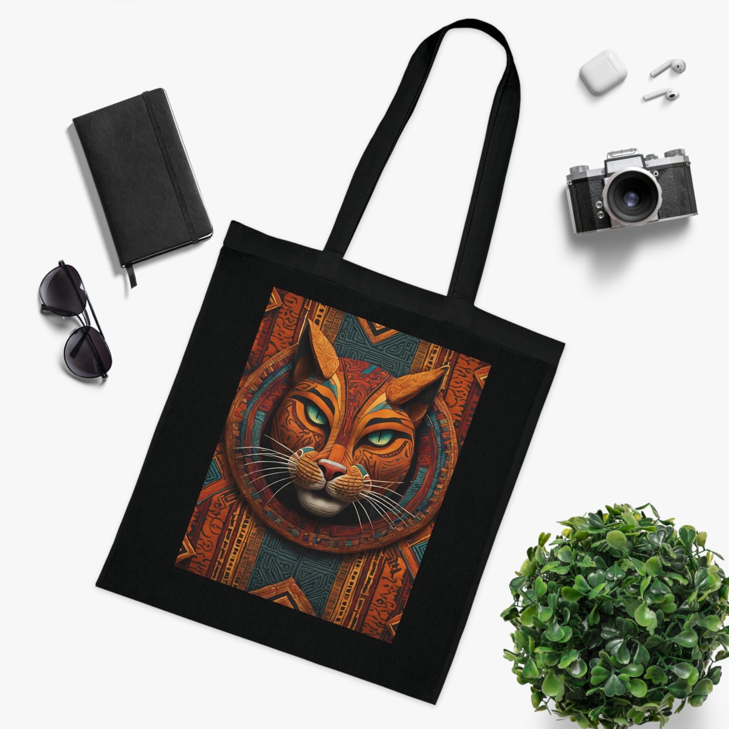 Egyptian Cat Cotton Tote Bag