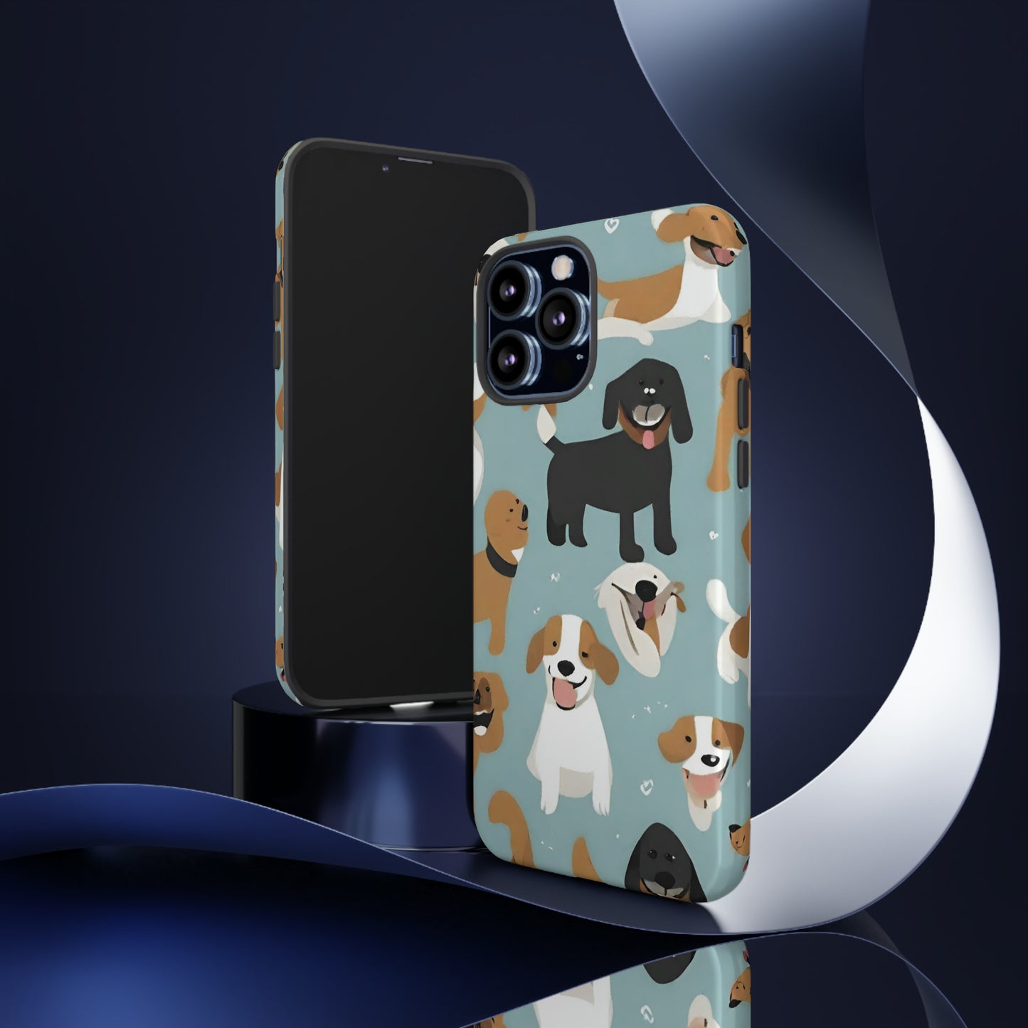 Sniffwagglendwalk™ Multi Dog Design Tough Phone Case. - Sniff Waggle And Walk