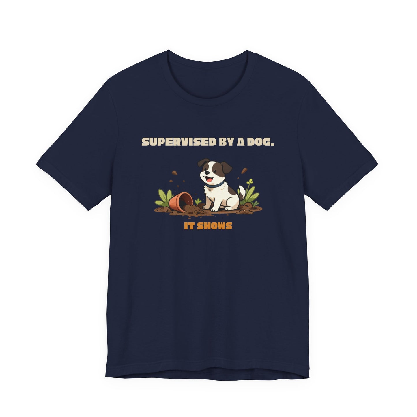 Gardening dog lover tee — navy unisex t-shirt