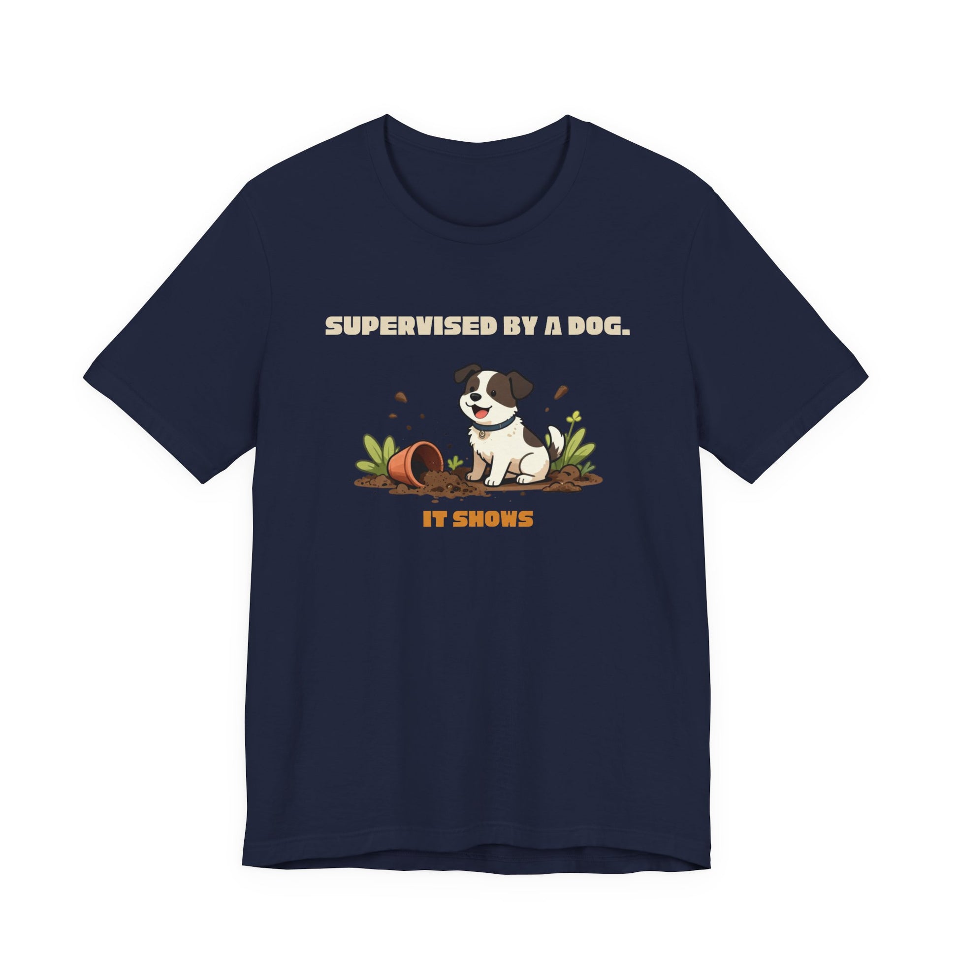 Gardening dog lover tee — navy unisex t-shirt