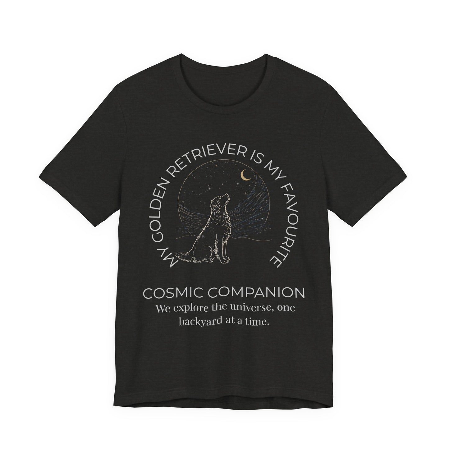 Golden Retriever Cosmic Companion Tee — "My Golden Retriever Is My Favourite" Dog Lover T‑Shirt