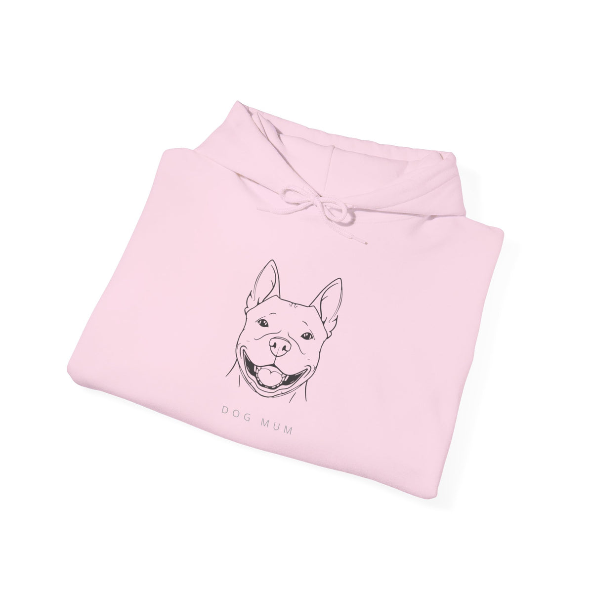 Staffie Dog Mum line art hoodie detail view