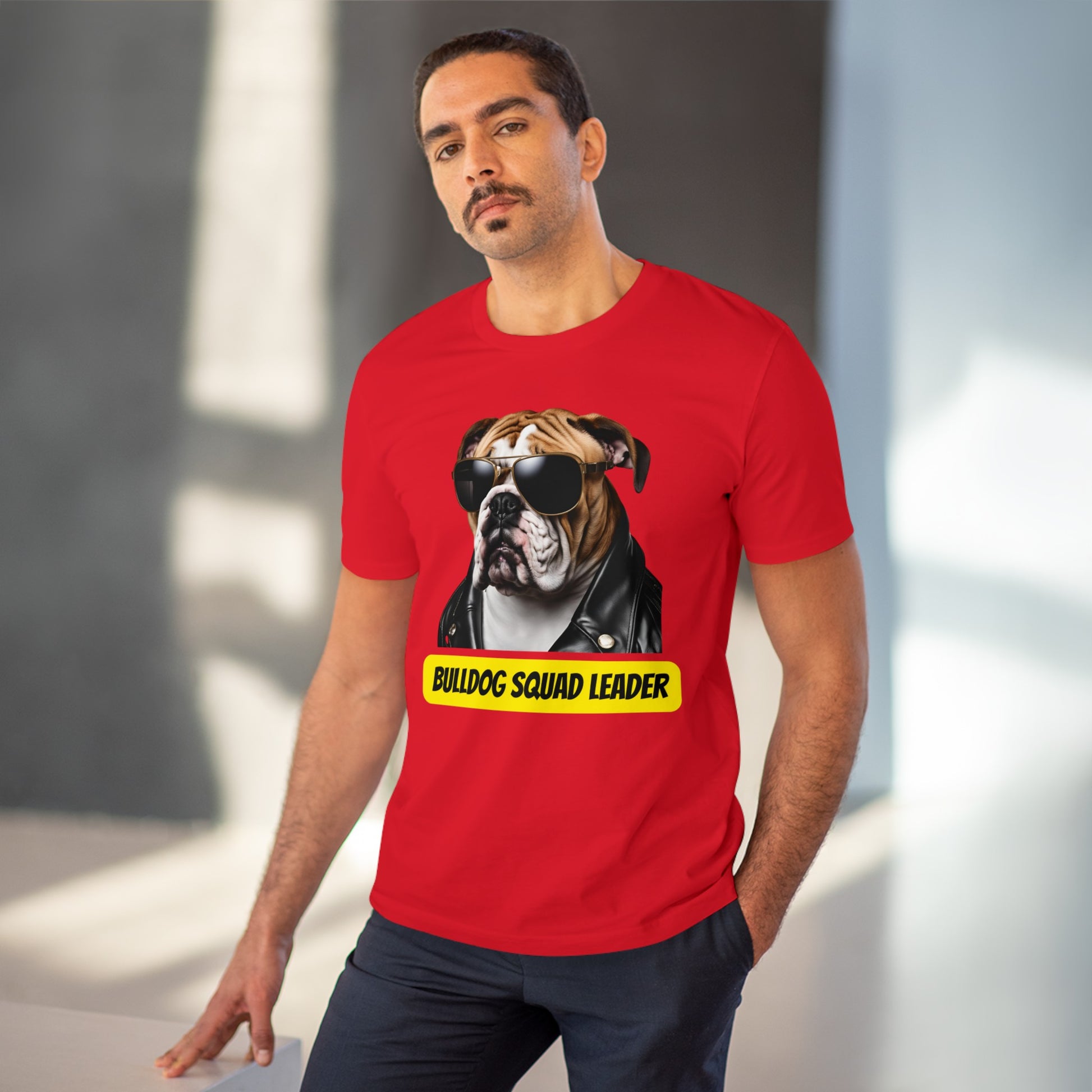 "BULLDOG SQUAD LEADER" Organic Creator T-shirt - Unisex by SniffWaggleAndWalk™ - Sniff Waggle And Walk