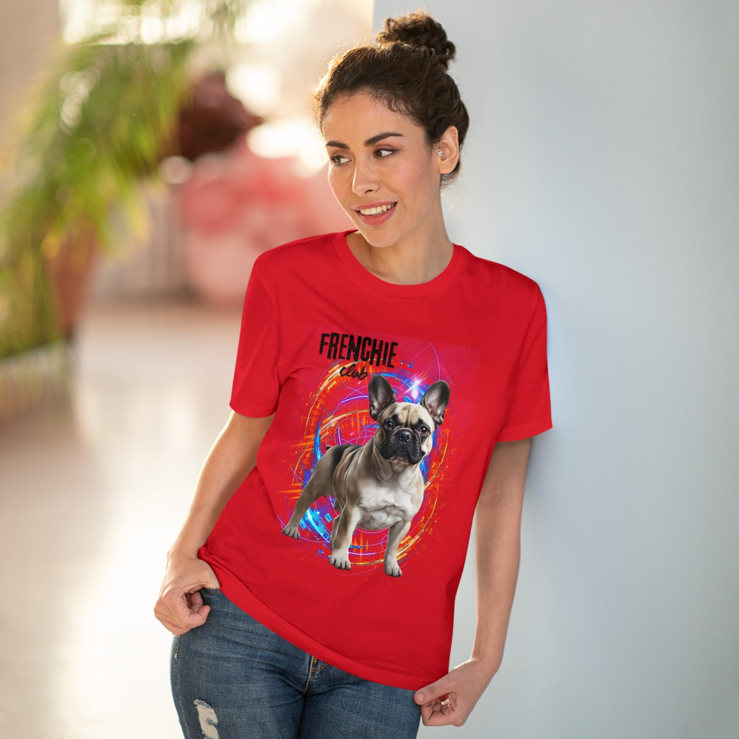 "FRENCHIE CLUB" Organic Creator T-shirt - Unisex by Sniffwaggleandwalk - Sniff Waggle And Walk