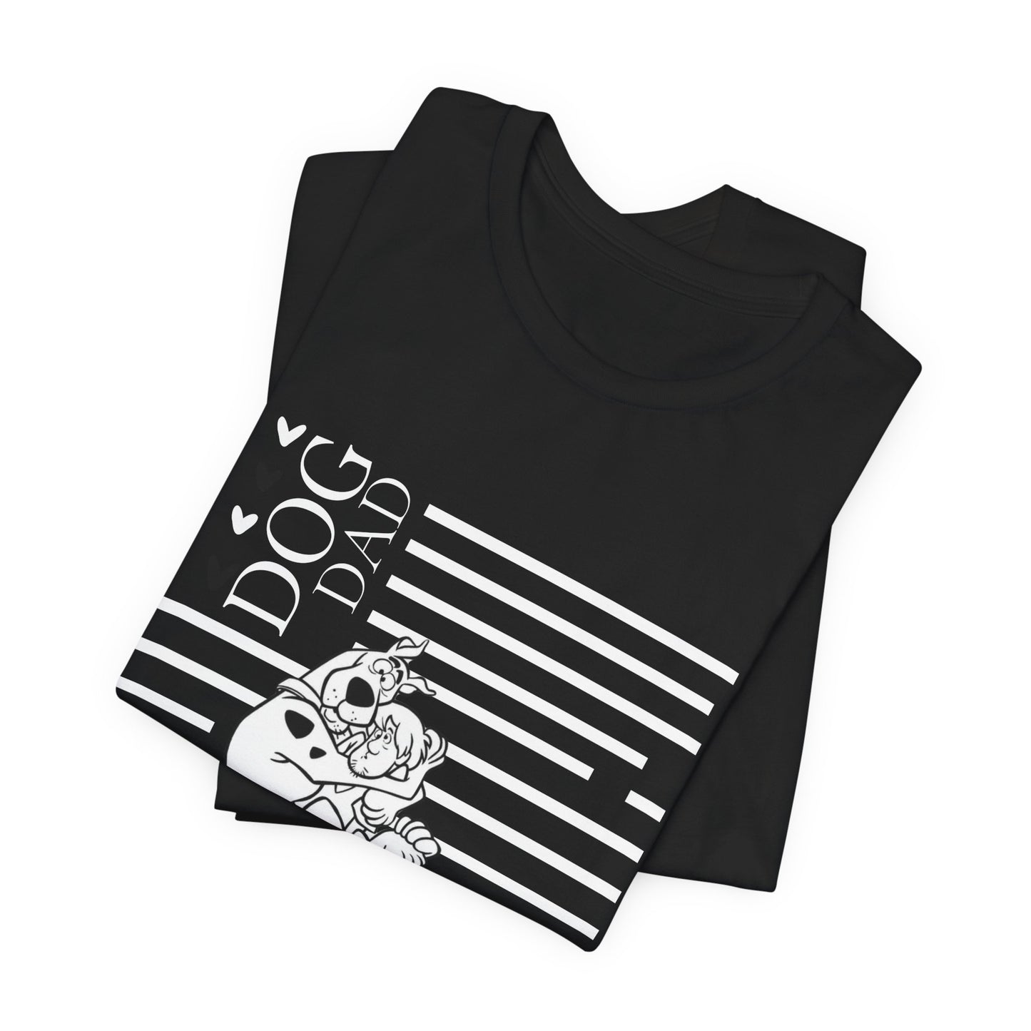 Scooby-Doo Dog Dad tee flat lay black — SniffWaggleNWalk™