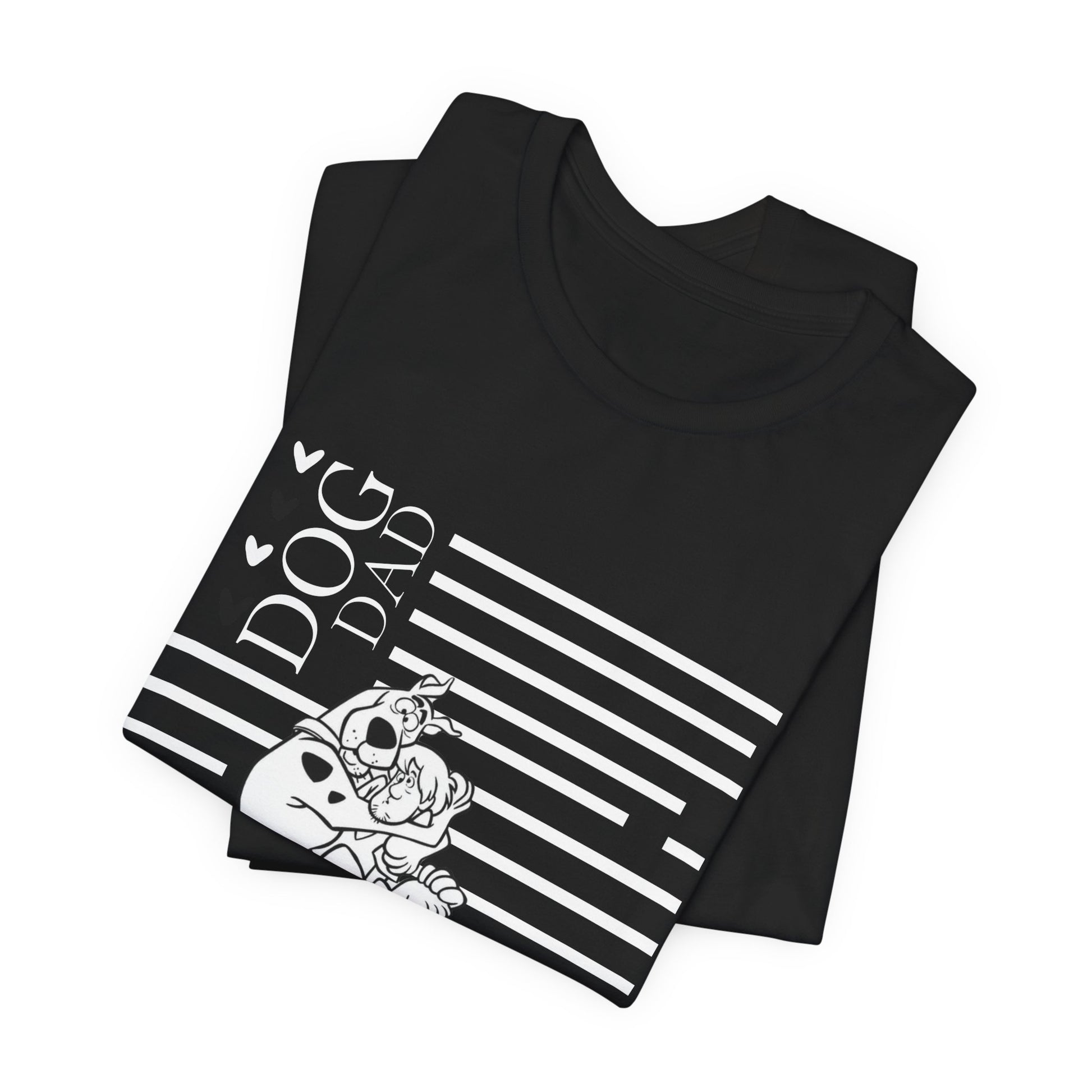 Scooby-Doo Dog Dad tee flat lay black — SniffWaggleNWalk™