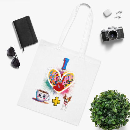 I Love Coffee and Dogs Tote Bag - Stylish & Colorful Design for Dog Lovers!-Sniffwaggleandwalk™