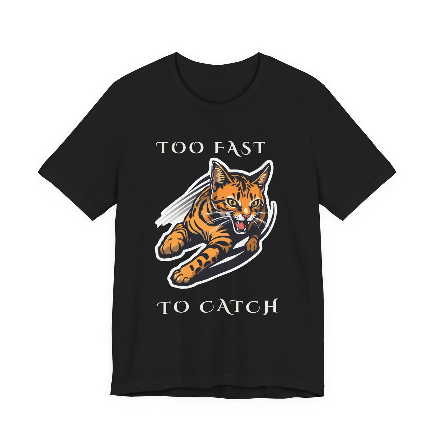Too Fast To Catch Cat T-Shirt — Retro Racing Tiger Graphic Tee