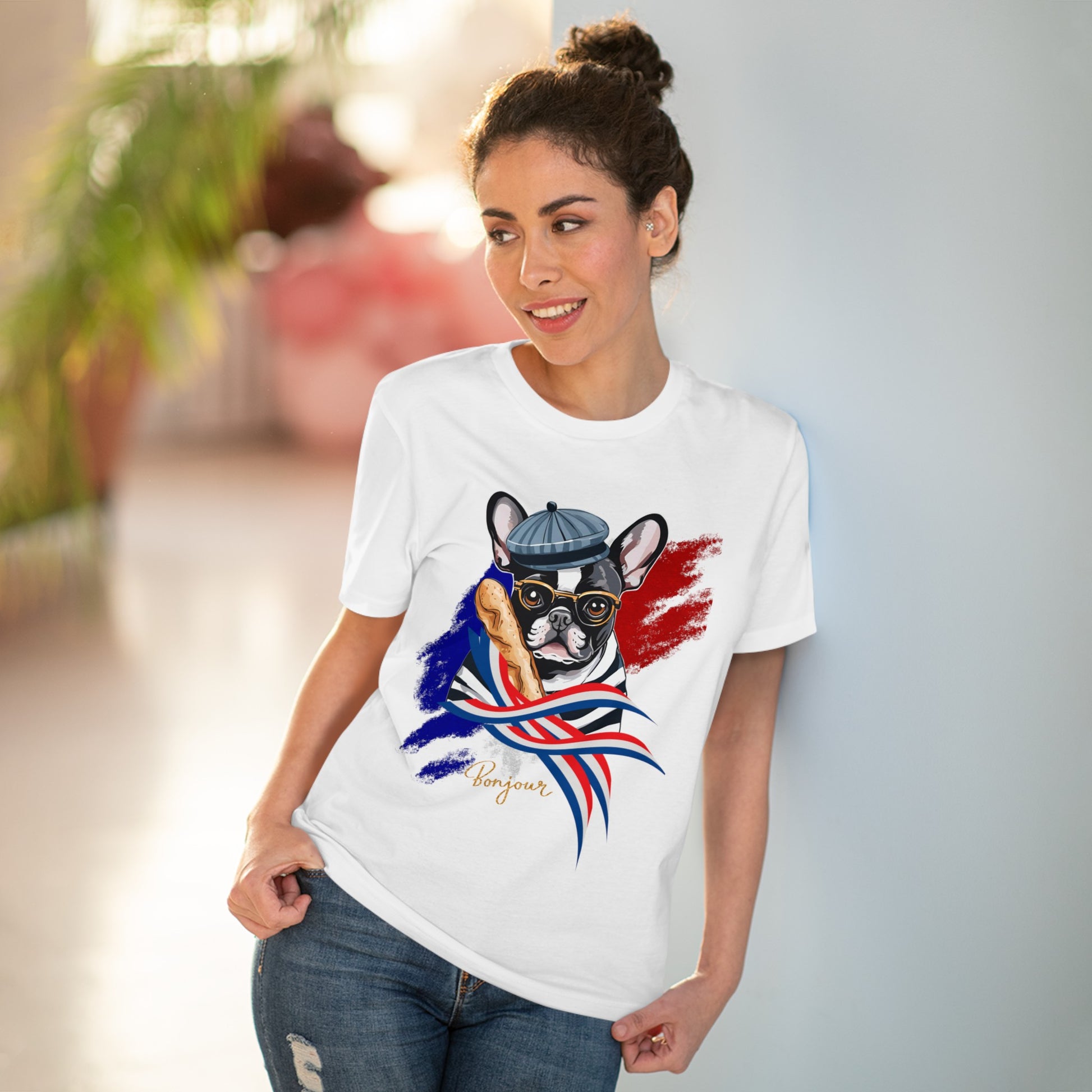 "FRENCH BULLDOG" Organic Creator T-shirt - Unisex by SniffWaggleandWalk™ - Sniff Waggle And Walk