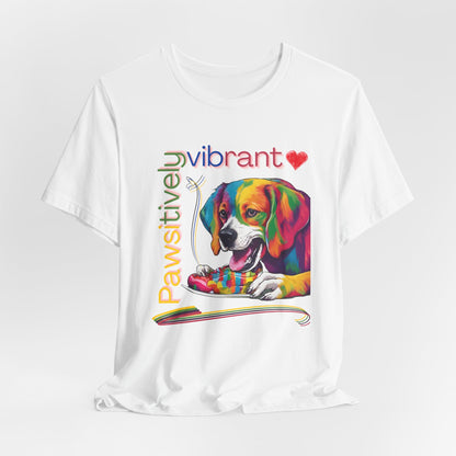 Pawsitively Vibrant T-Shirt — colourful beagle gift design