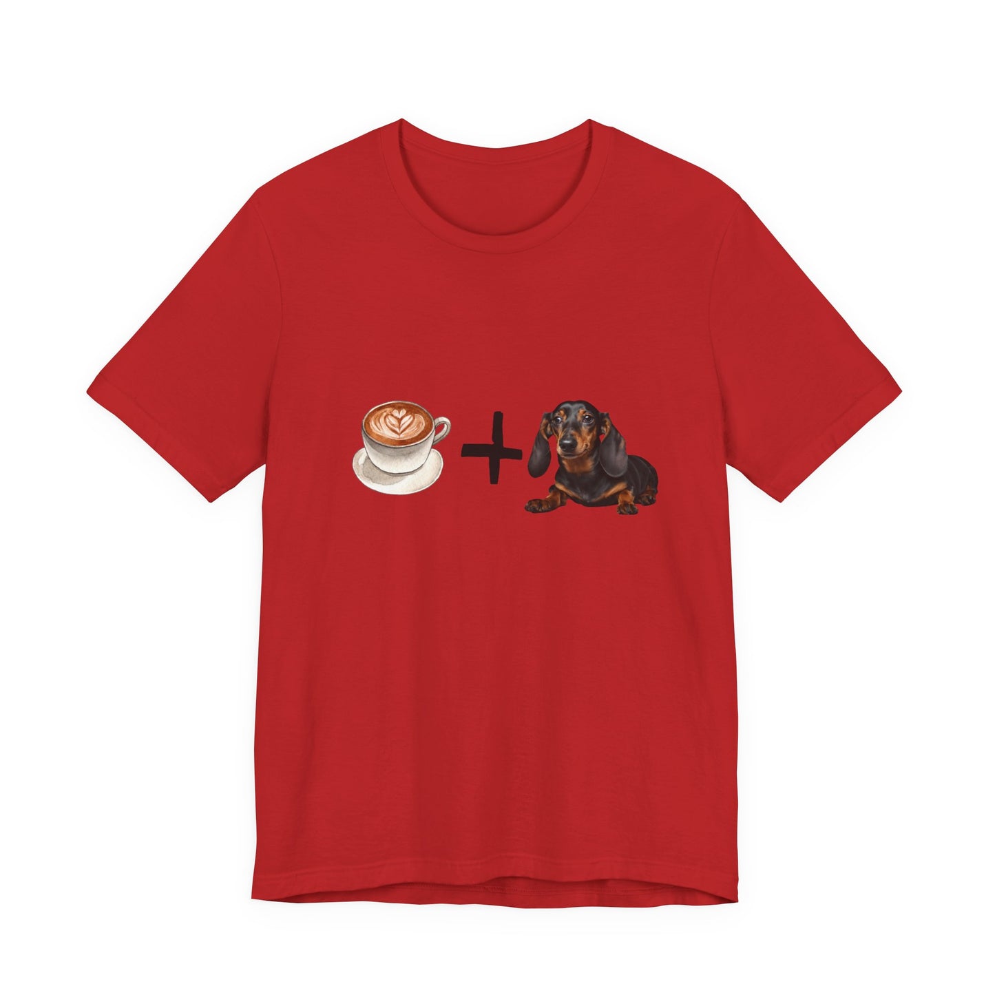 Coffee and Dachshunds T-Shirt — White — GOTS certified — SniffWaggleNWalk™