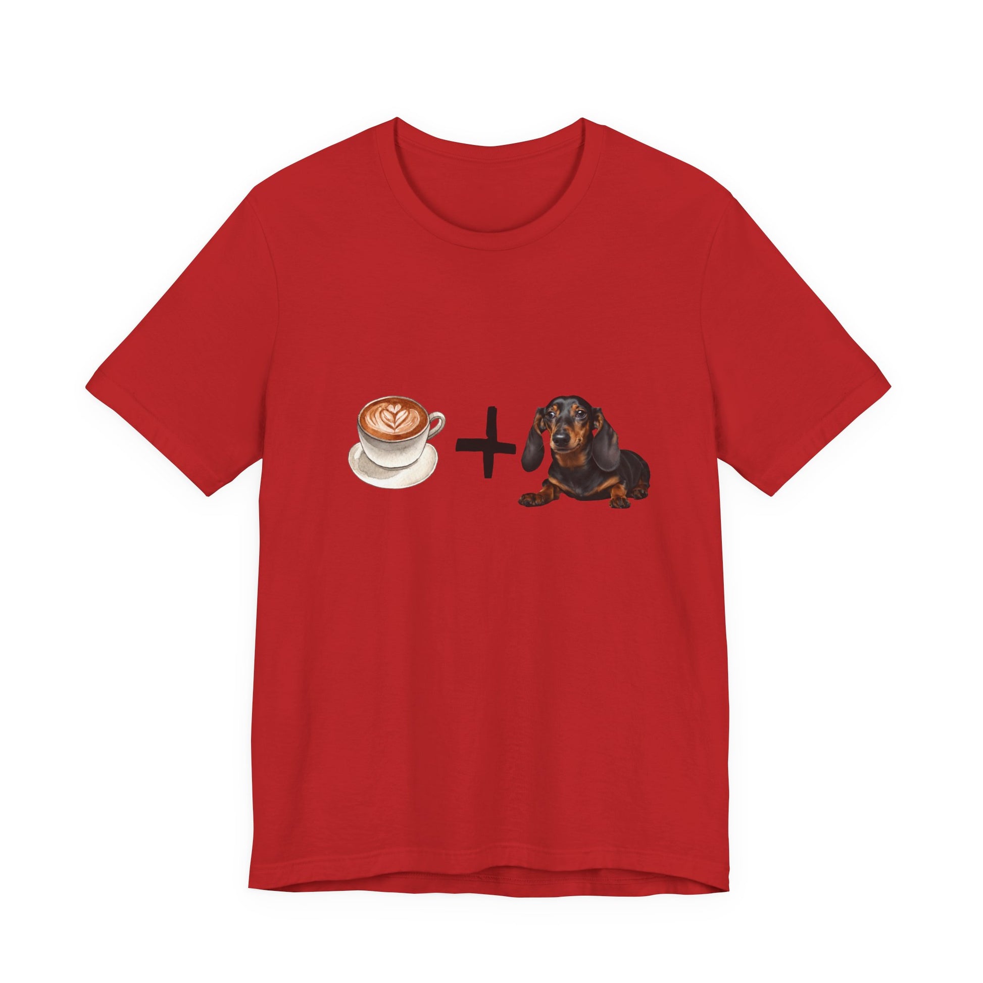 Coffee and Dachshunds T-Shirt — White — GOTS certified — SniffWaggleNWalk™