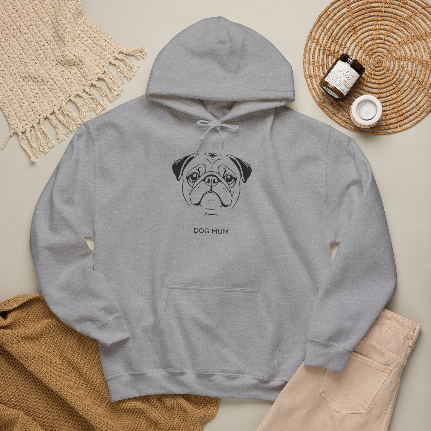 Pug Dog Mum minimalist hoodie product photo
