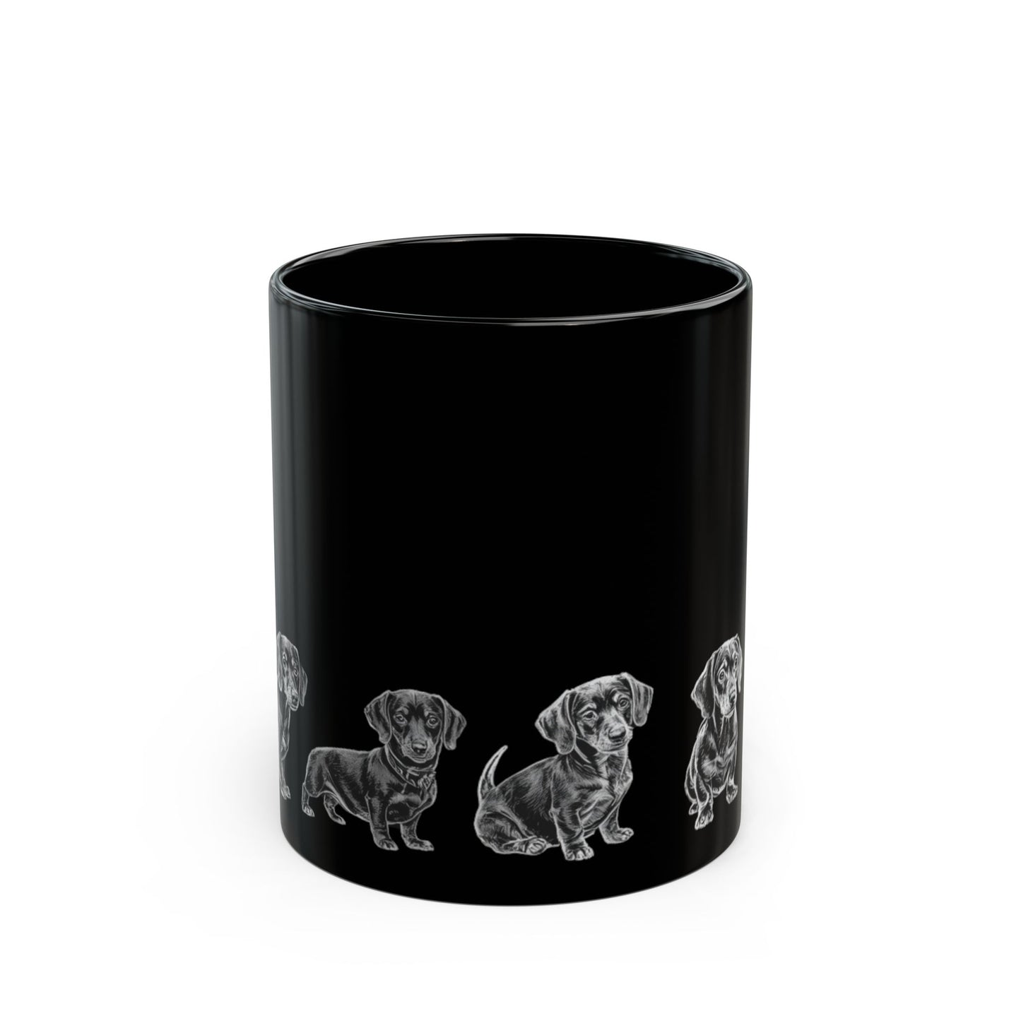 Dachshund  Black Coffee Mug – Cute Wiener Dog Line Art (11oz & 15oz)