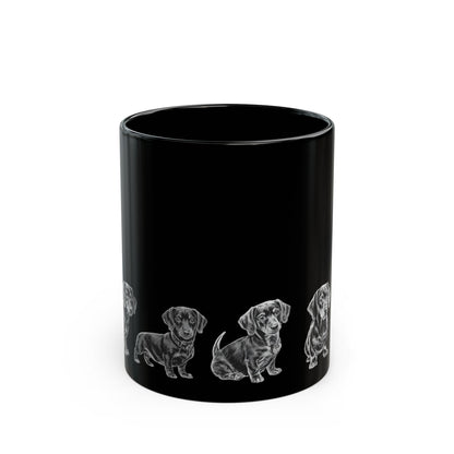 Dachshund black ceramic mug — dog lover gift