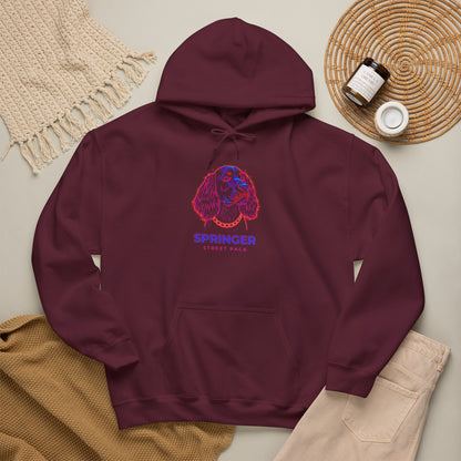 Springer Spaniel hoodie detail of double-lined hood