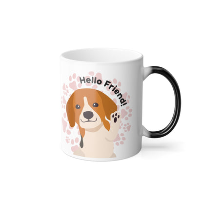 Hello Friend Color Morphing Mug, 11oz - Sniff Waggle And Walk