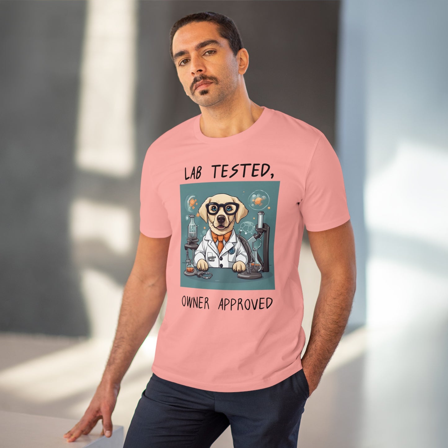 "LAB TESTED OWNER APPROVED" Organic T-shirt - Unisex by sniffwagglenwalk™ - Sniff Waggle And Walk