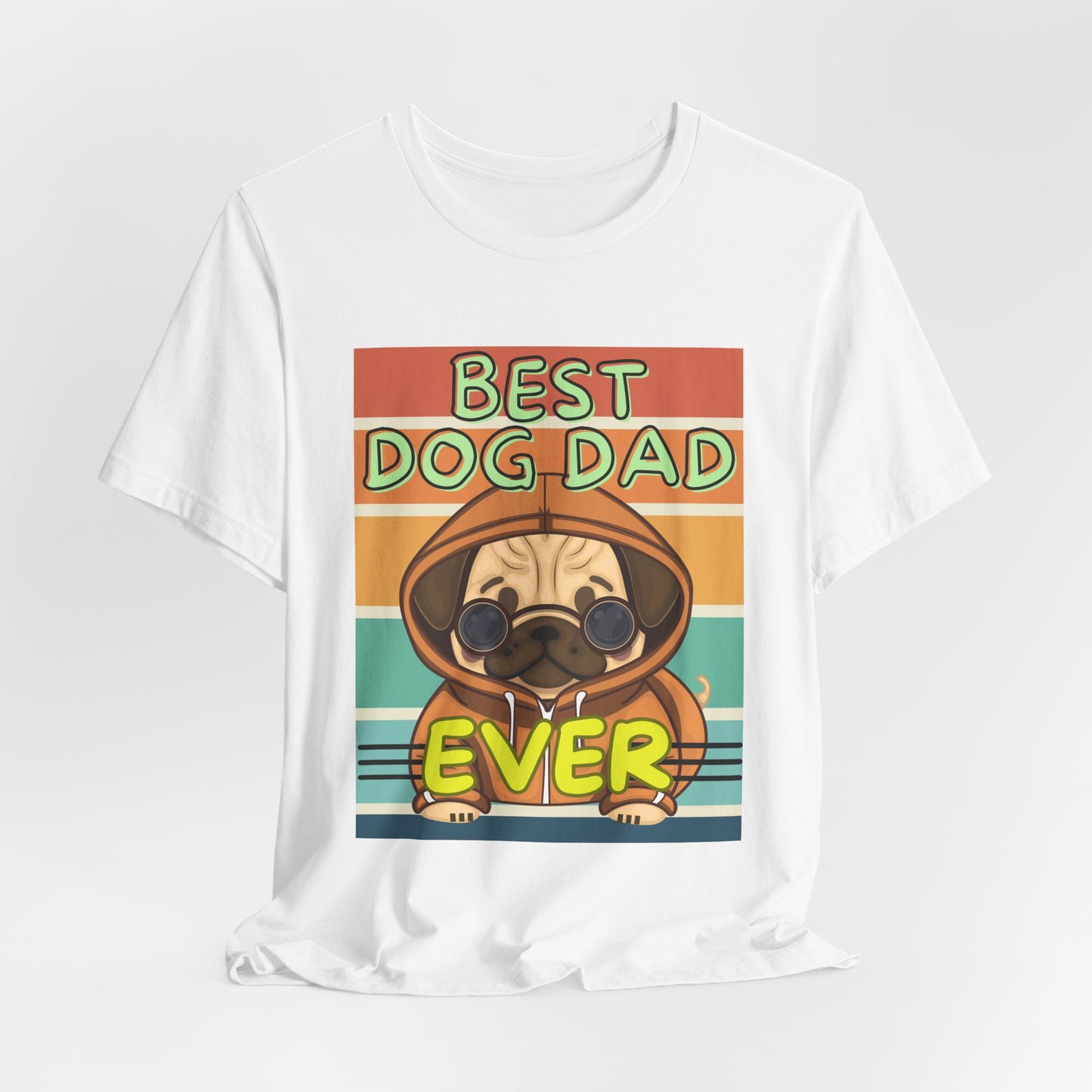 Best Dog Dad Ever T-Shirt — folded organic cotton tee detail