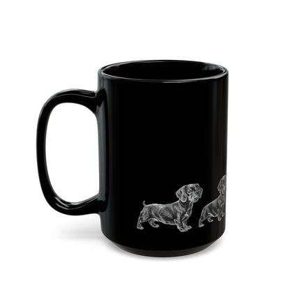 Dachshund black mug detail