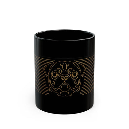 Pug black ceramic mug — dog lover gift