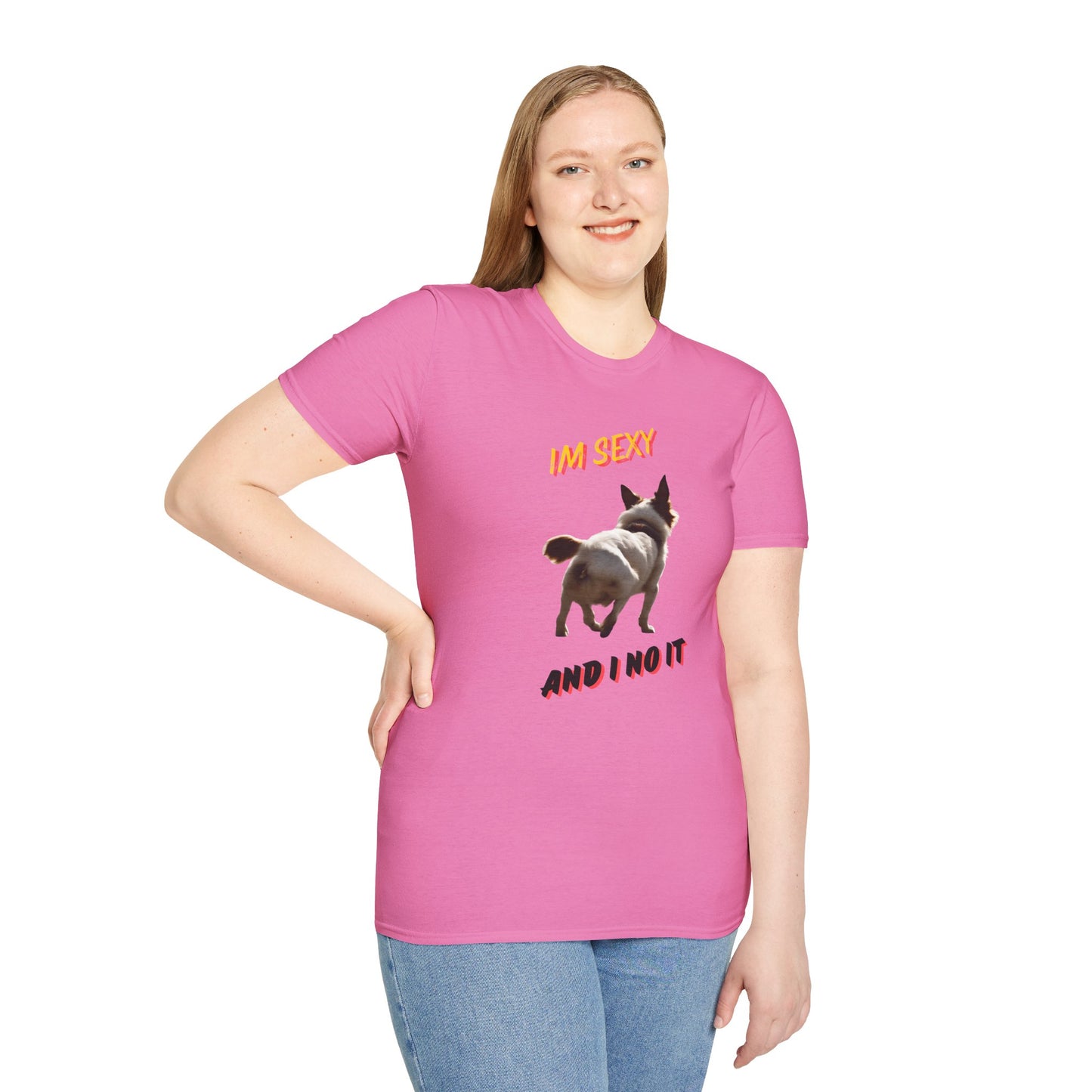 IM SEXY AND I NO IT Unisex Softstyle T-Shirt - Sniff Waggle And Walk