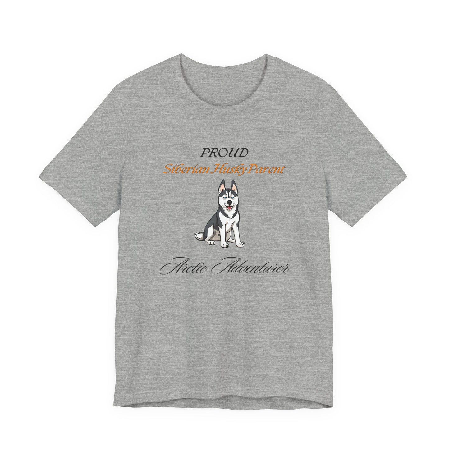 Proud Siberian Husky Parent t-shirt in Athletic Heather, front view
