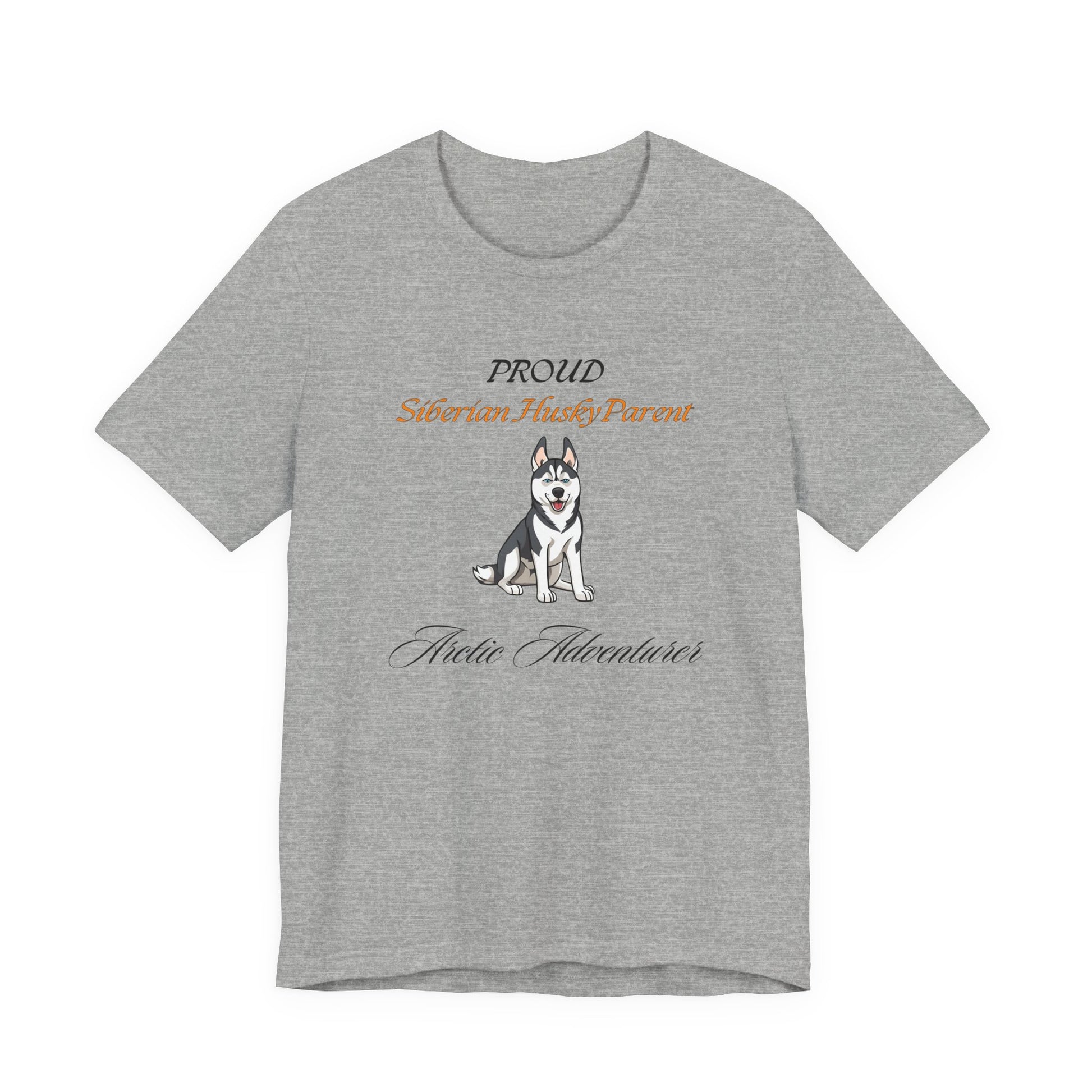 Proud Siberian Husky Parent t-shirt in Athletic Heather, front view