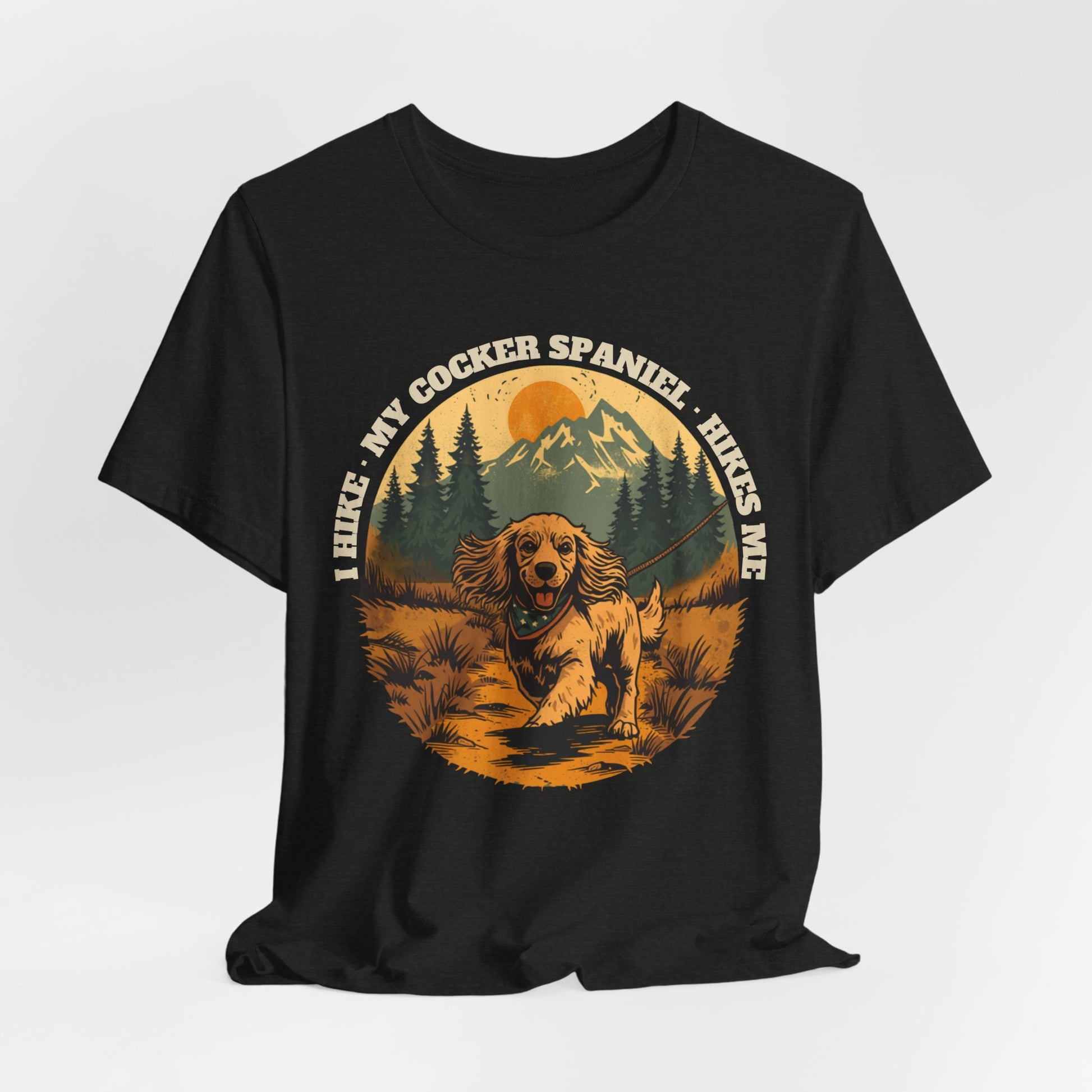 Cocker spaniel lover hiking gift tee