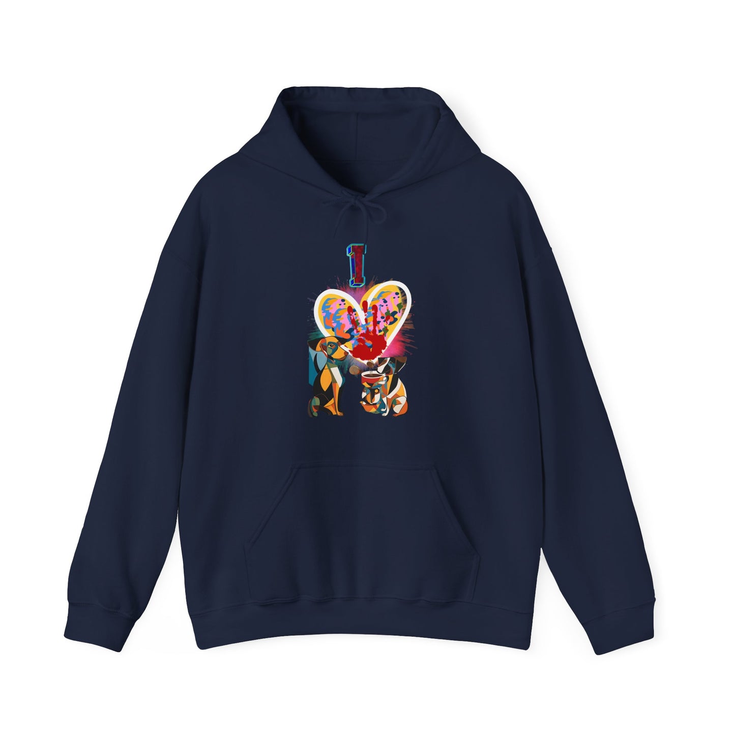 "Unisex Hoodie with Adorable 'I Love Dogs' Design"-Sniffwaggleandwalk™