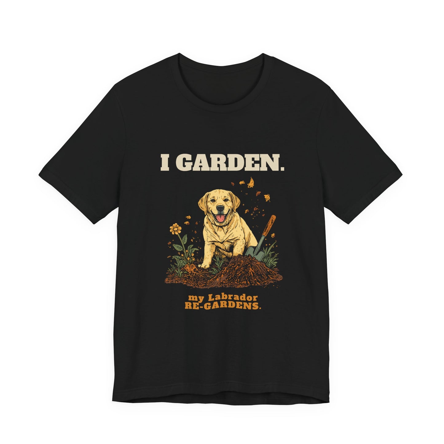 Labrador gardening t-shirt gift for dog mum or dog dad