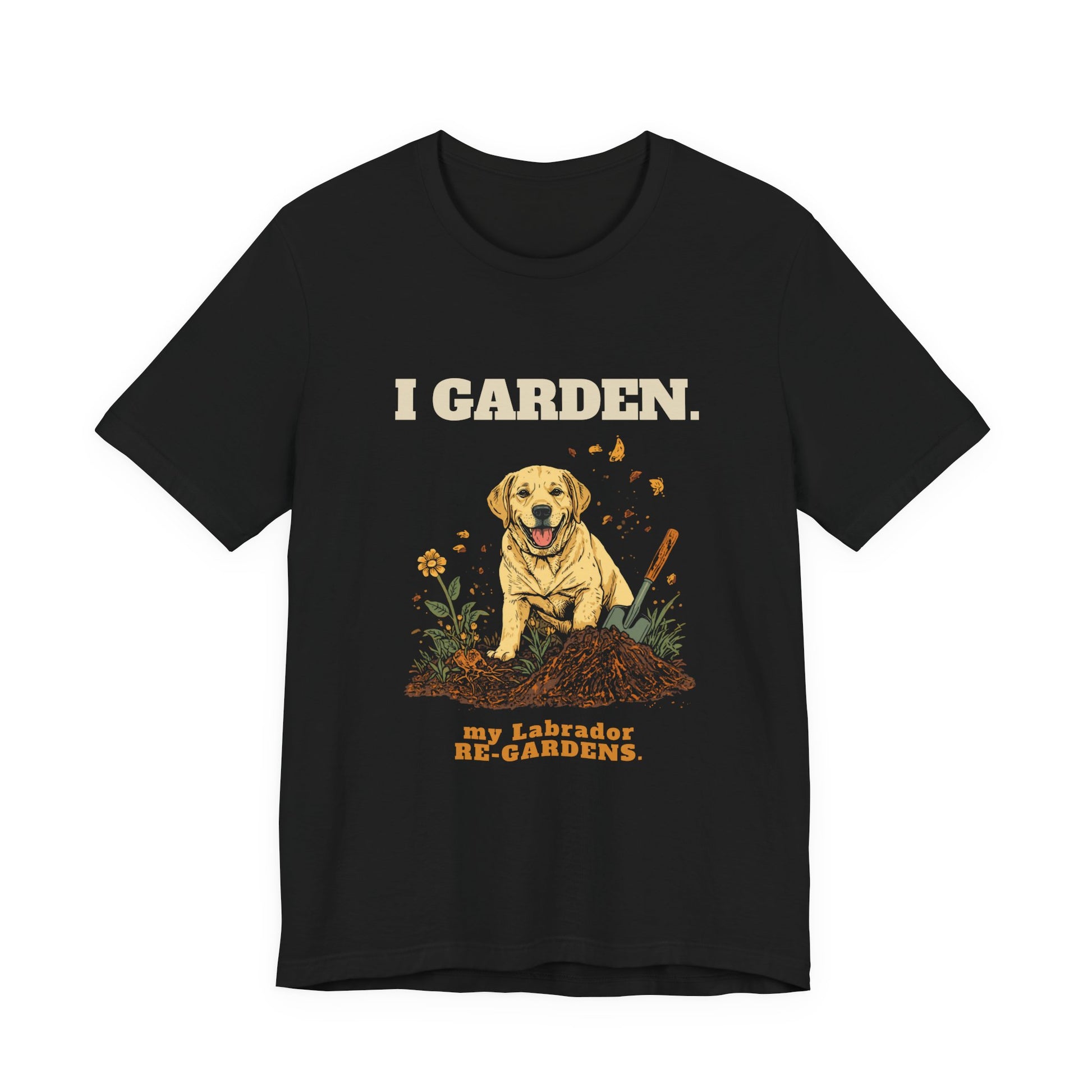Labrador gardening t-shirt gift for dog mum or dog dad