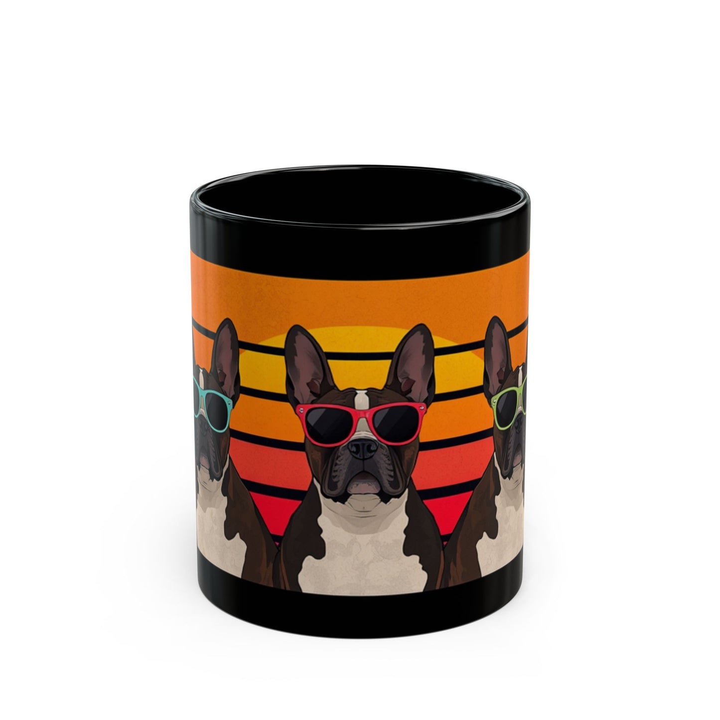 Retro staffie Sunglasses Mug — Colorful Coffee Cup (11oz/15oz)