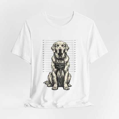 White colourway of the Golden Retriever True Crime Night Shift t-shirt