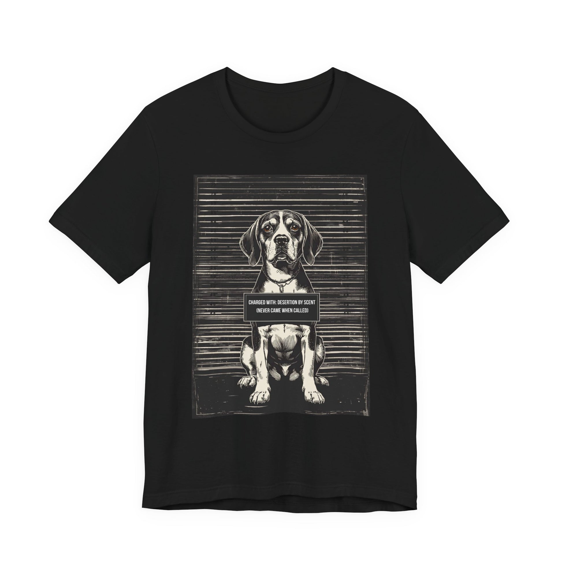 Beagle True Crime Night Shift t-shirt, black, back view
