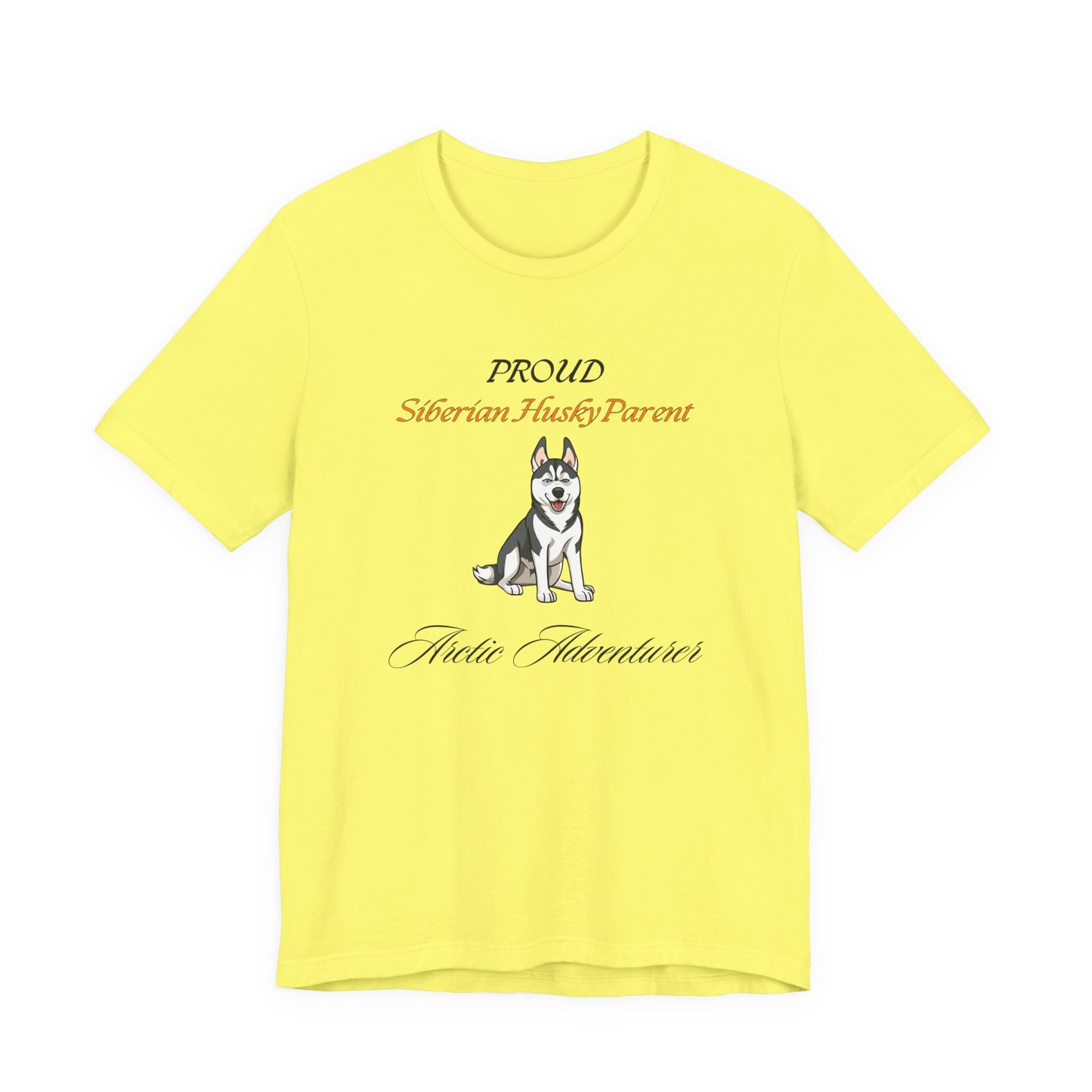 Proud Siberian Husky Parent t-shirt in Natural, front view