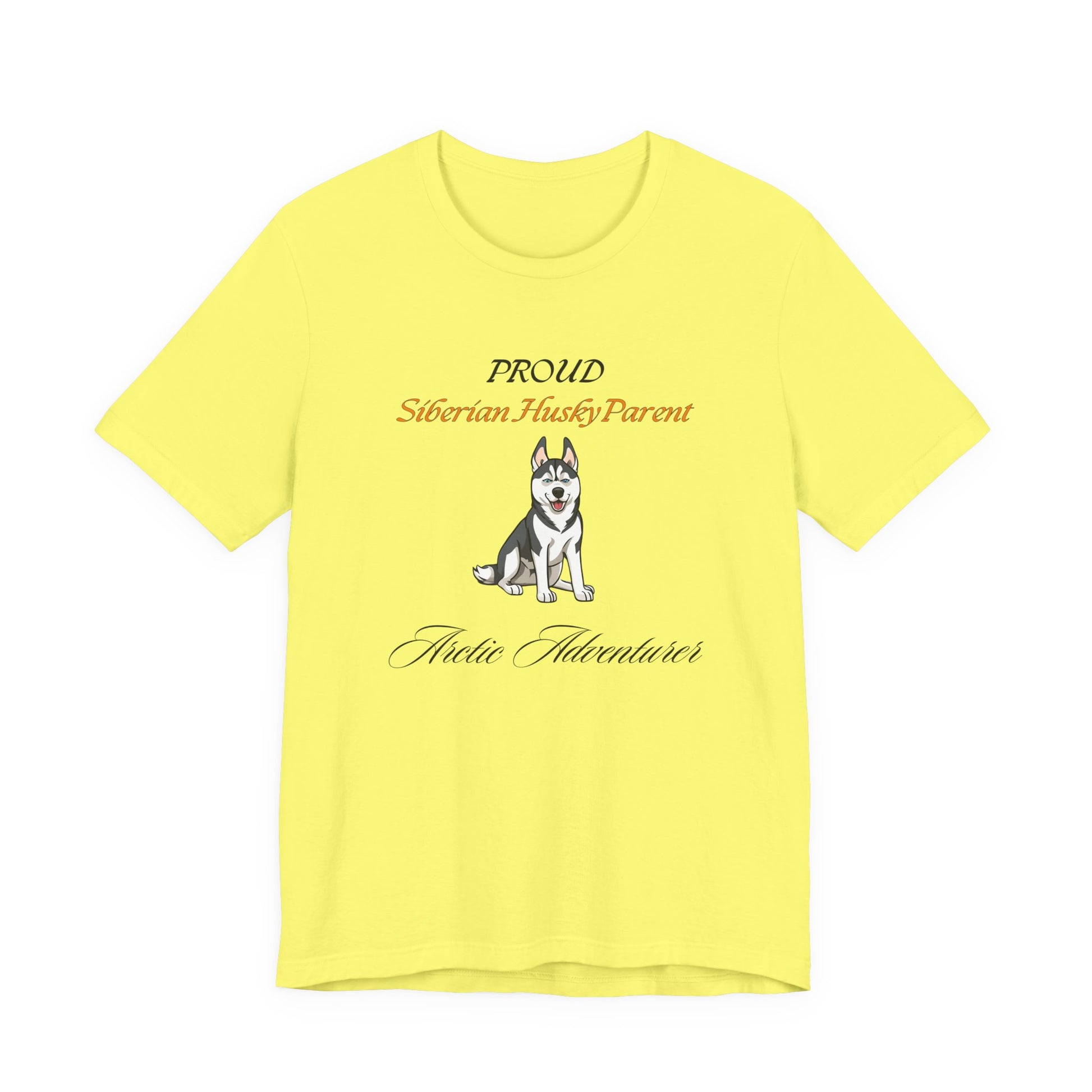 Proud Siberian Husky Parent t-shirt in Natural, front view