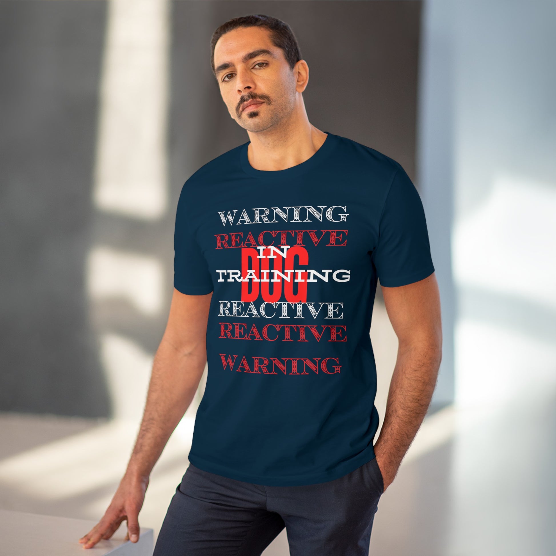 WARNING REACTIVE DOG IN TRAINING Organic T-shirt - Unisex - Sniff Waggle And Walk