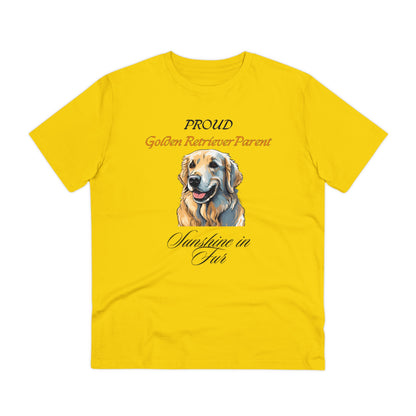 PROUD GOLDEN RETRIEVER PARENT "sunshine in fur" Soft Organic Dog Themed T-shirt - Unisex - Sniff Waggle And Walk