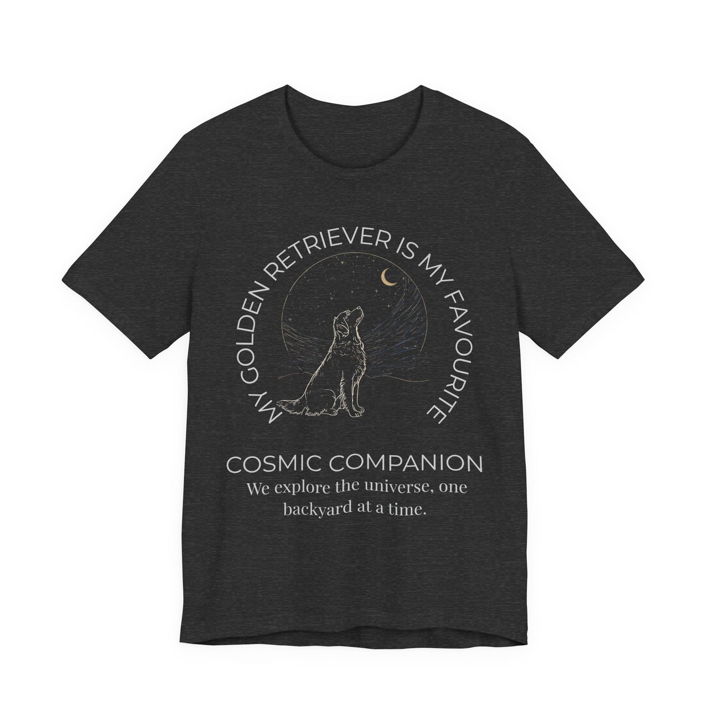 Golden Retriever Cosmic Companion Tee — "My Golden Retriever Is My Favourite" Dog Lover T‑Shirt