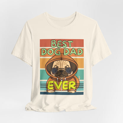 Best Dog Dad Ever T-Shirt — retro pug dog dad gift design